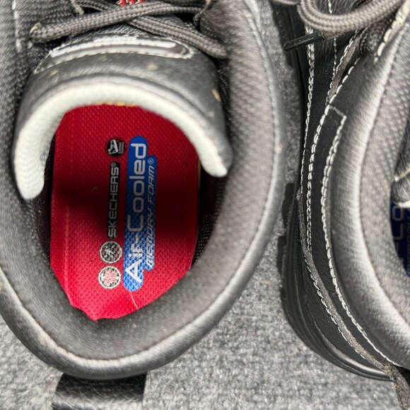 Skechers Burgin Tarlac Steel Toe Work Boots Men Size 10 Black Leather Industrial - Picture 11 of 15